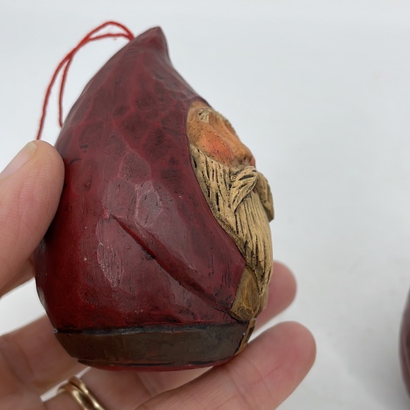 Santa Faces Oval Shape Porcelain Ornaments - Picture 7 of 12